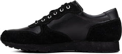 A pair of black semi-formal lace-up fashion shoes made of premium suede leather, with a rubber sole.