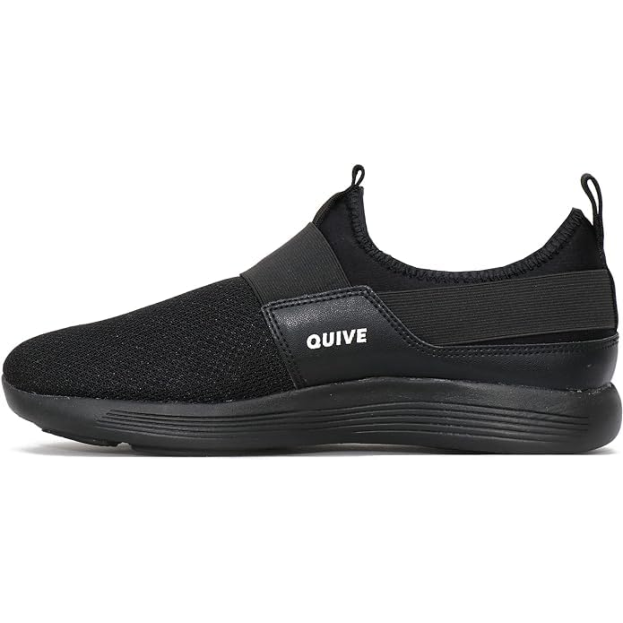Quive Black Walking and Running Trainers Lightweight Sports Shoes Unis SEGA STORE