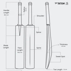 Sega English Willow S7 Enhanced Lightweight Mens Cricket Bat