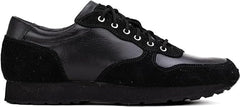 A pair of black semi-formal lace-up fashion shoes made of premium suede leather, with a rubber sole.