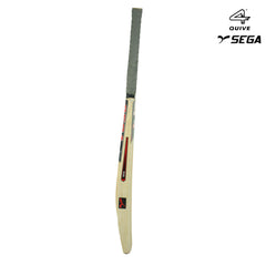 A pair of Sega English Willow cricket bats with blue grip handles, one with the Sega logo visible, and the other displaying the text '4' indicating the model number.