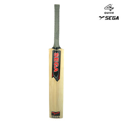 A pair of Sega English Willow cricket bats with blue grip handles, one with the Sega logo visible, and the other displaying the text '4' indicating the model number.