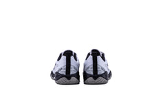 A pair of white QUIVE SEGA RP24 badminton squash court trainers with black accents and a textured sole.