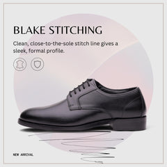 QUIVE LONDON Men's lace-ups Derby Shoes | Leather Upper | Smart Lace Up Design | Lightweight & Comfortable | Black Dress Shoes | Ideal for Work and Casual wear | Shoes for Men UK