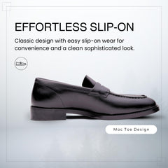 Q&L Perth Vamp Stitch Men’s Penny Loafers – Premium Leather Slip On Shoes for Men, Smart Casual Formal Footwear, | Smart Wear Office | Weddings | Parties | Shoes for Men UK