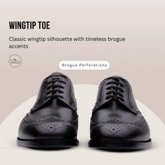 QUIVE LONDON Black Men's lace-ups Oxford Premium Leather Shoes | Formal Footwear | Secure Lace-Up Deign | Smart Wear Office | Weddings | Parties | Shoes for Men UK