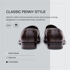 VENTOR Penny Loafers Premium Leather Slip On Shoes for Men