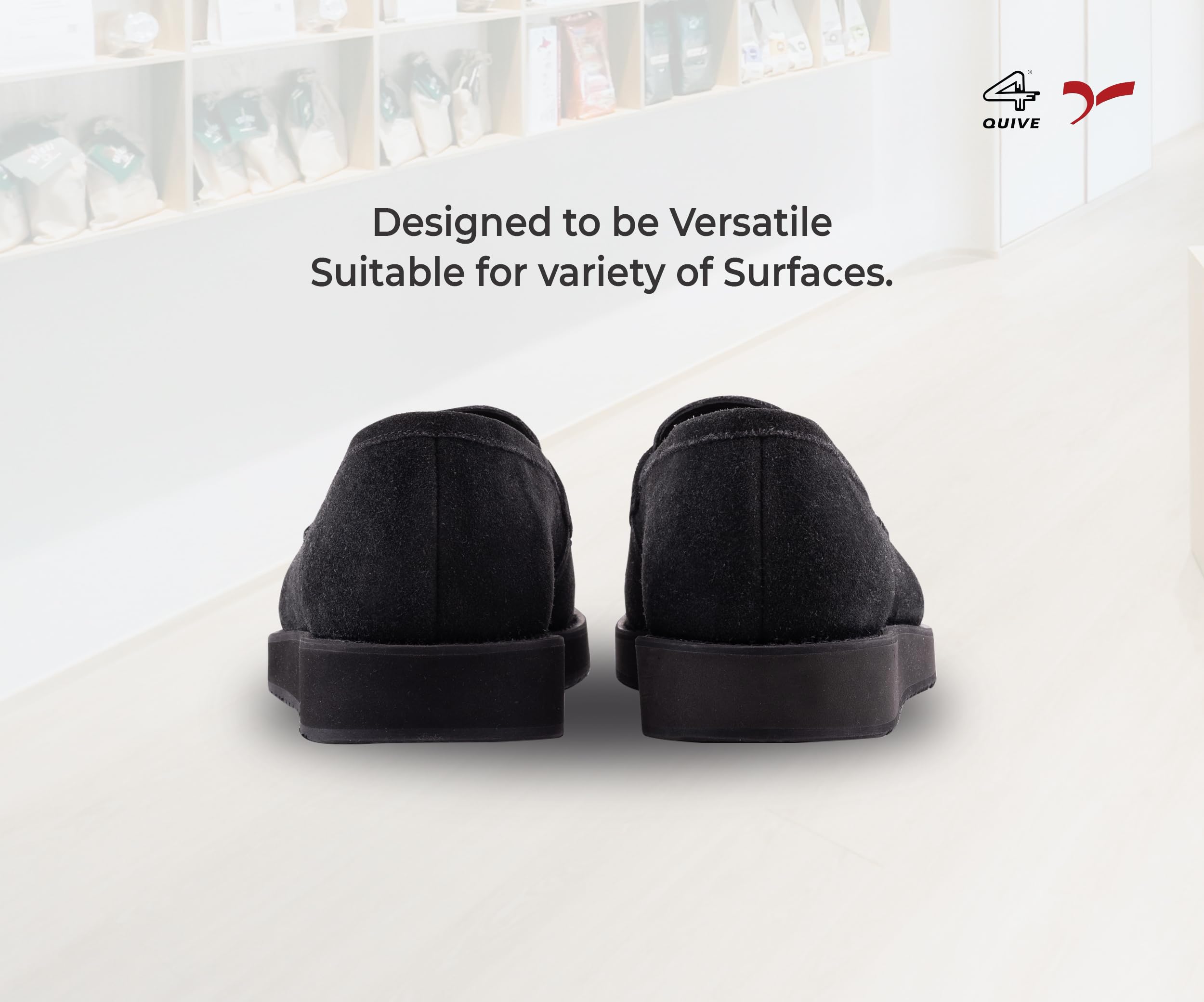 Pair of black loafers on a white background