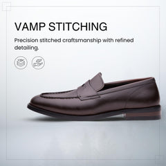 Q&L Perth Vamp Stitch Men’s Penny Loafers – Premium Leather Slip On Shoes for Men, Smart Casual Formal Footwear, | Smart Wear Office | Weddings | Parties | Shoes for Men UK