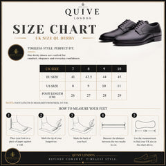 QUIVE LONDON Men's lace-ups Derby Shoes | Leather Upper | Smart Lace Up Design | Lightweight & Comfortable | Black Dress Shoes | Ideal for Work and Casual wear | Shoes for Men UK