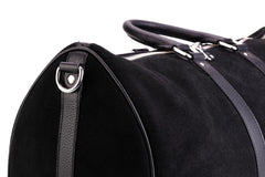 Quive Black duffle bag leather made premium quality suede.