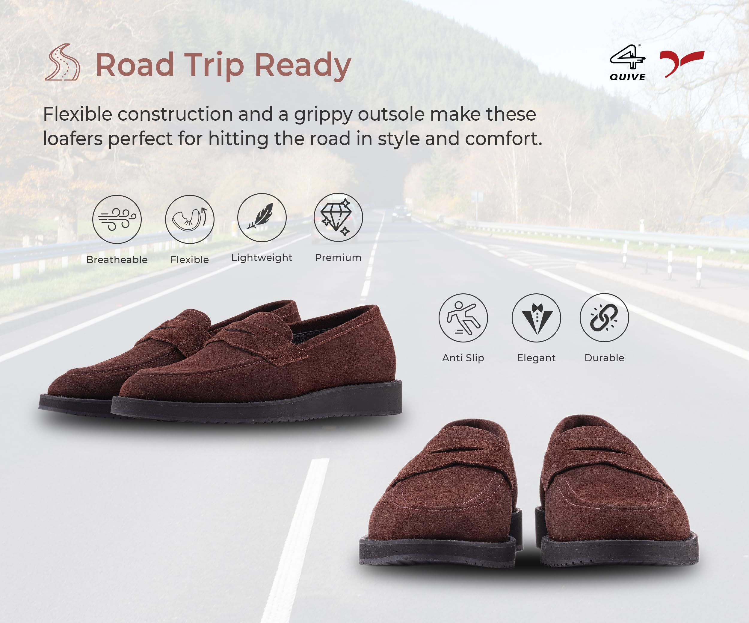 A pair of brown suede leather moccasin loafers for men.