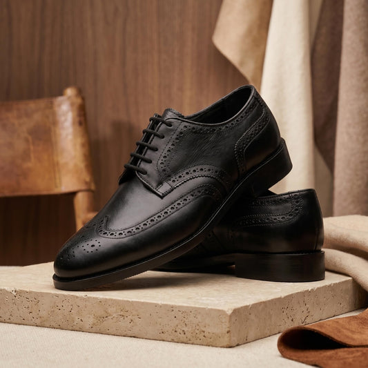 QUIVE London Kensington black leather Derby shoes, alternate view 2
