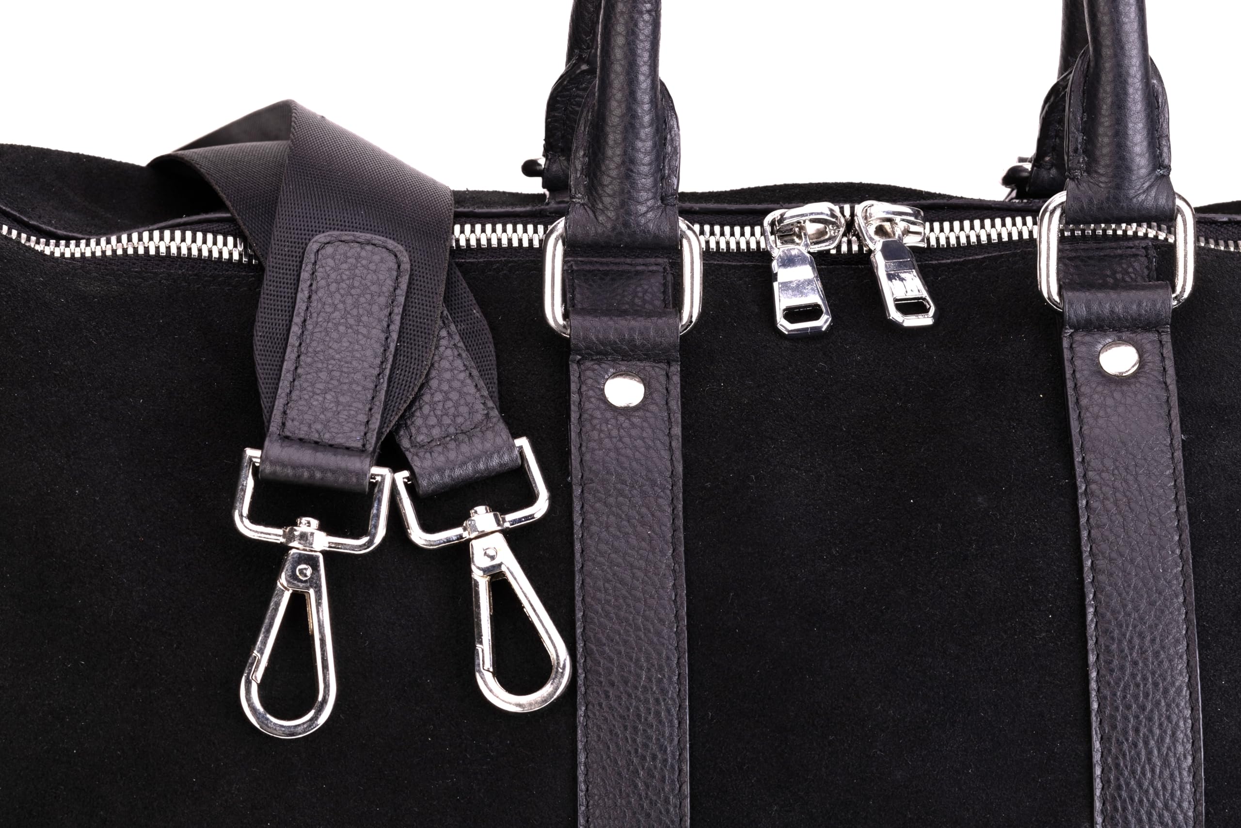 Quive Black duffle bag leather made premium quality suede.