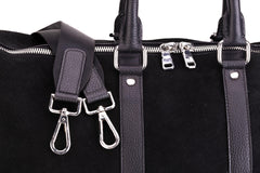 Quive Black duffle bag leather made premium quality suede.