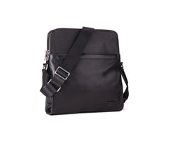 Quive Black hand made leather suede cross body shoulder messenger bag