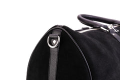 Quive Black duffle bag leather made premium quality suede.