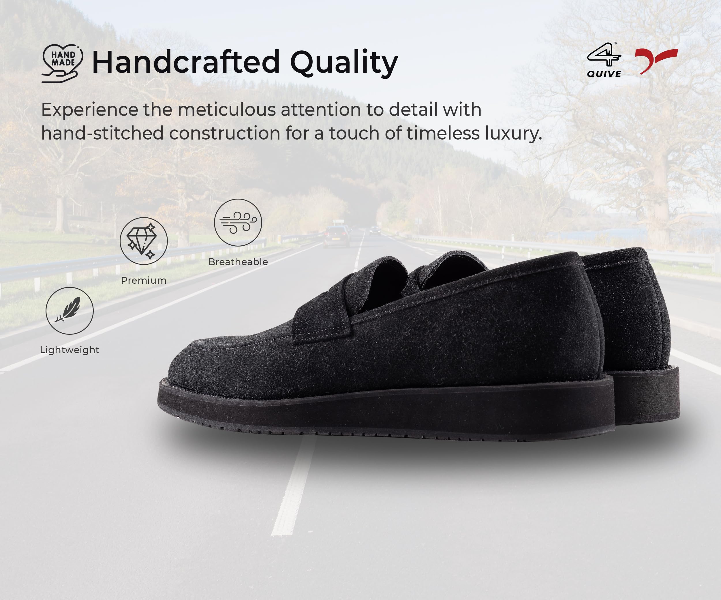 Pair of black loafers on a white background