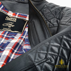 Black leather jacket a white background