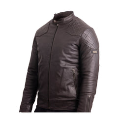 Brown leather jacket a white background