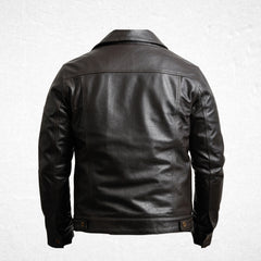 Brown leather jacket premium sheepskin suede