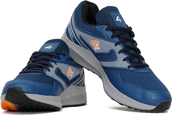 A pair of Sega Comfort R7 sneakers in blue with grey accents, featuring a lace-up closure and non-marking soles.