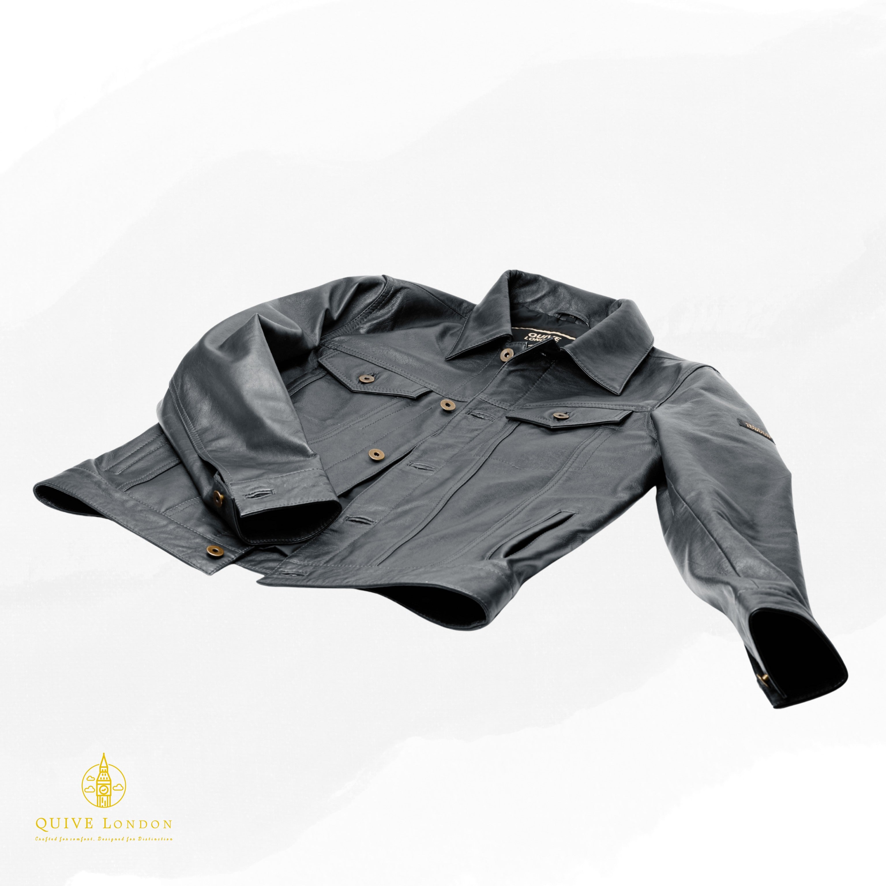 Black leather jacket premium sheepskin suede