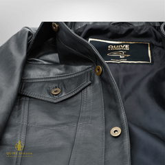 QUIVE LONDON Overshirt Men's Premium Full Grain Leather Jacket