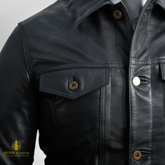 QUIVE LONDON Overshirt Men's Premium Full Grain Leather Jacket