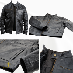 Trapper Full Grain Sheepskin Leather Winter Jacket for Men