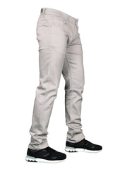 Men's clothing, men's jeans, Italian denim, size 30, 32, 34, 36, 40, men's fashion, reg fit, regular, stretch, skinny fit, image front facing right, with nike trainers, burk hedges jeans, sega jeans, uk supplier, uk store, birmingham clothes store, clothing based in birmingham, nk31, distressed, dark grey jeans, grey jeans, denim jeans