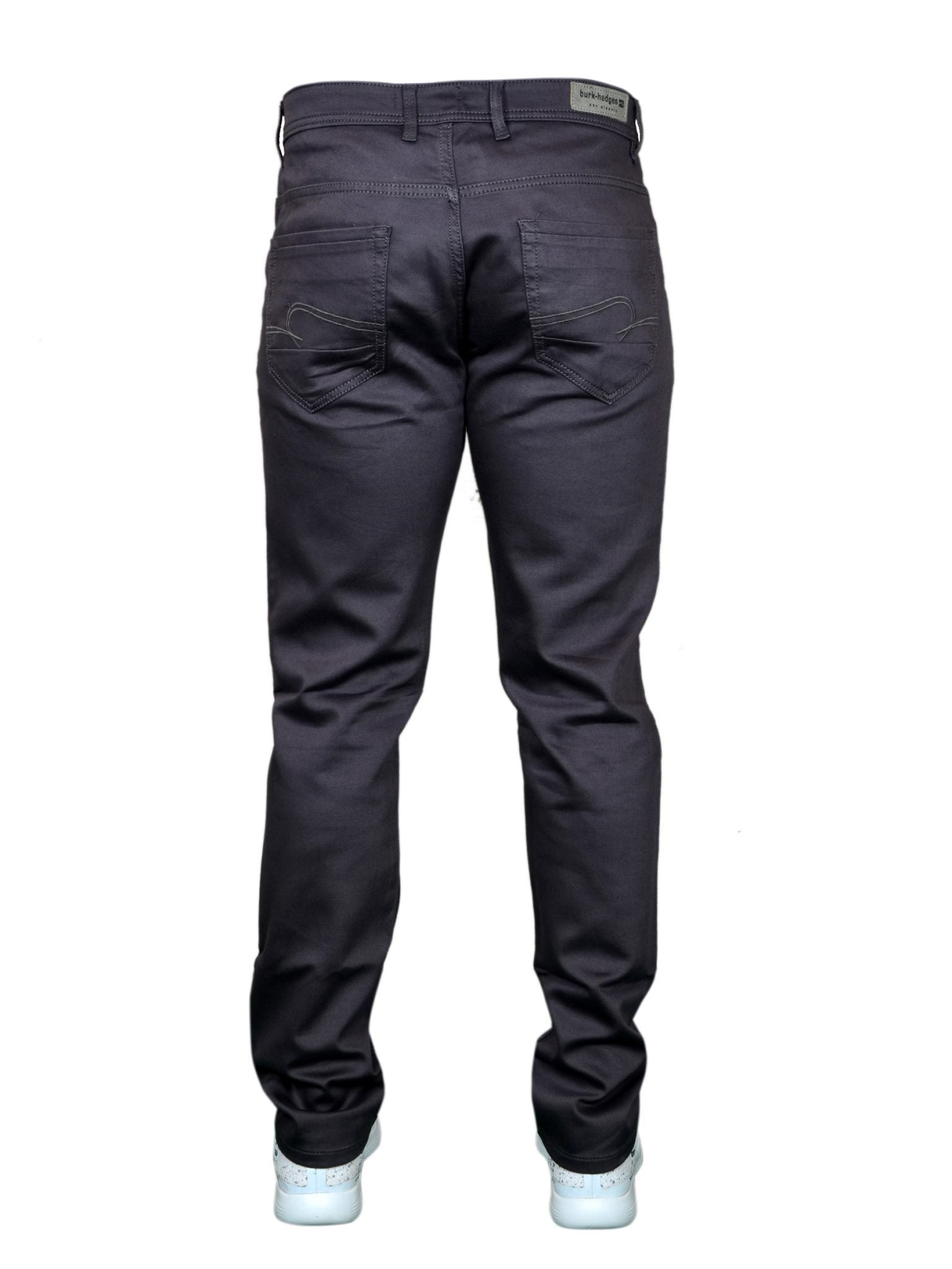 Men's clothing, men's jeans, Italian denim, size 30, 32, 34, 36, 40, men's fashion, reg fit, regular, stretch, skinny fit, image back facing centre, with nike trainers, burk hedges jeans, sega jeans, uk supplier, uk store, birmingham clothes store, clothing based in birmingham, nk31, distressed, dark grey jeans, grey jeans, denim jeans