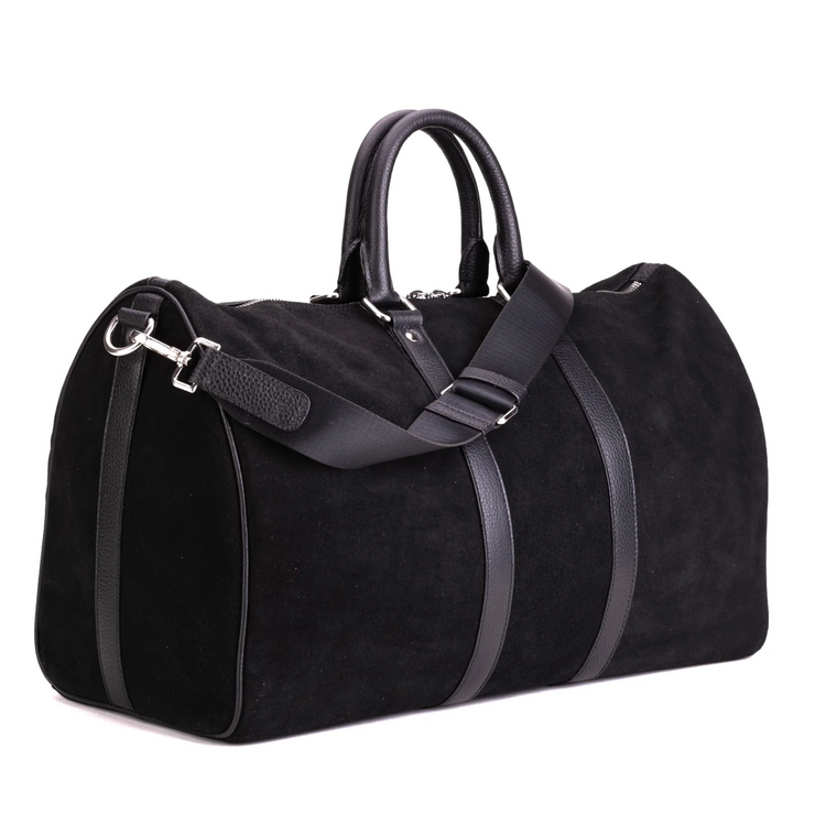 QUIVE London Fitzrovia suede leather weekender bag