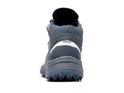 QUIVE SEGA Bold B-40 Cricket Moulded Studs Shoes in white and grey, pair view, image 6
