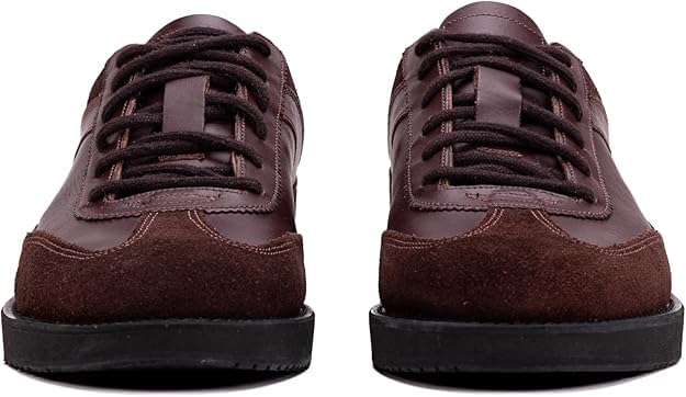 QUIVE London Richmond Leather Trainers in brown, pair view, image 12