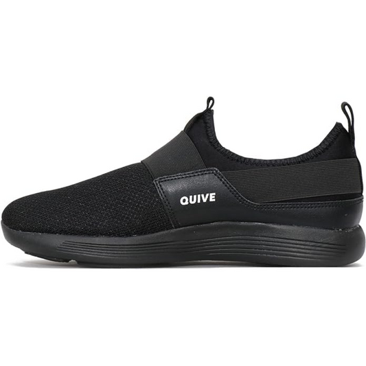 Quive Black Walking and Running Trainers Lightweight Sports Shoes Unisex