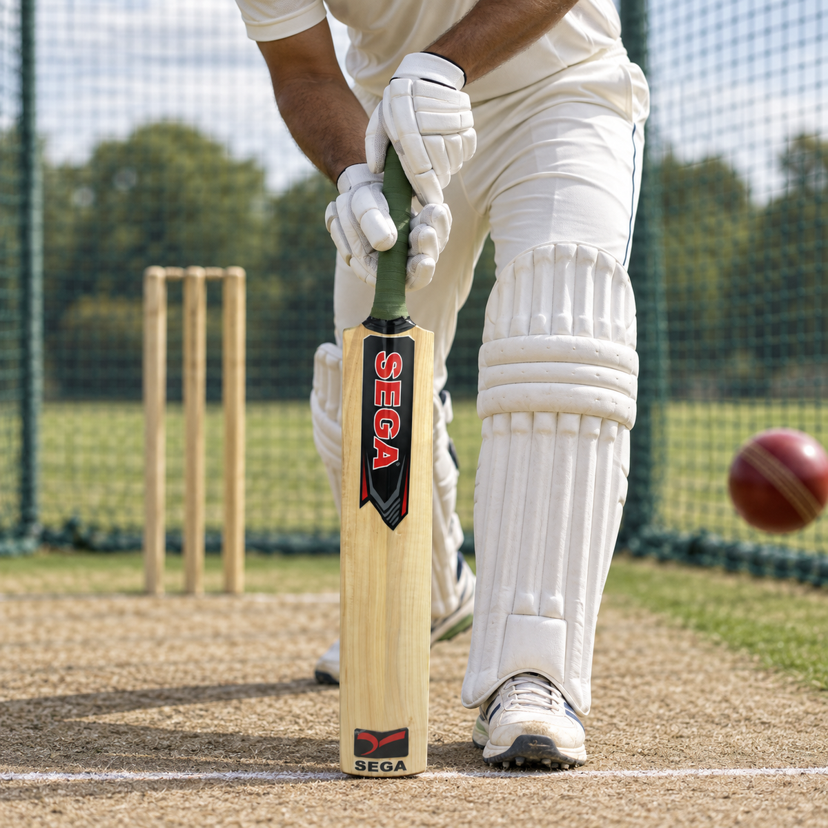 SEGA Pro Q4 Kashmir willow cricket bat used during net practice