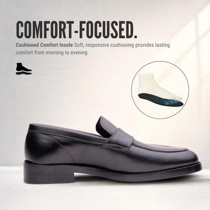 QUIVE London Regent Leather Penny Loafers – Black, alternate view 5