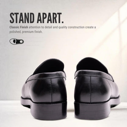 QUIVE London Regent Leather Penny Loafers – Black, alternate view 6