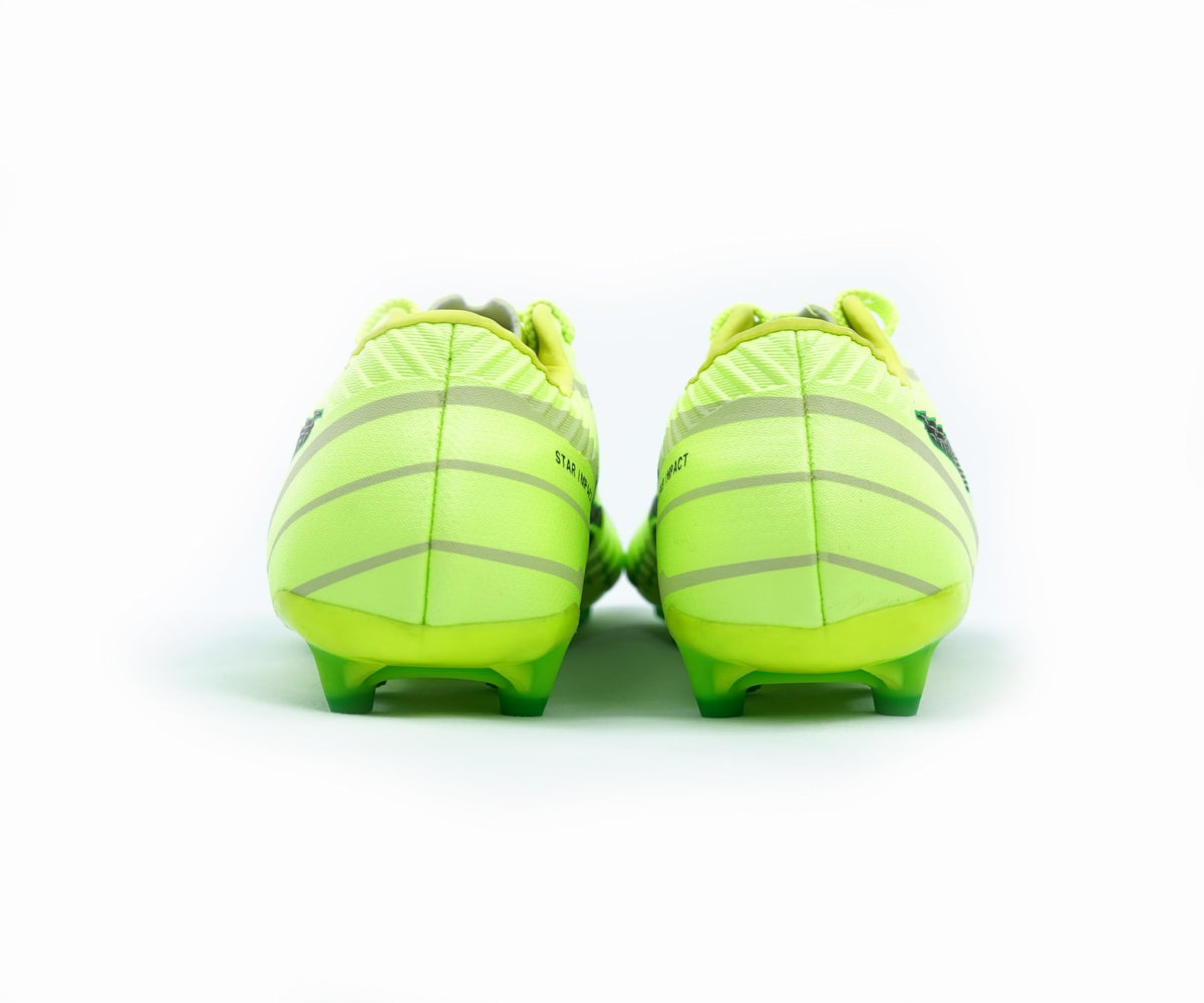 SEGA G-7 lime dual-tone football boots, rear heel view
