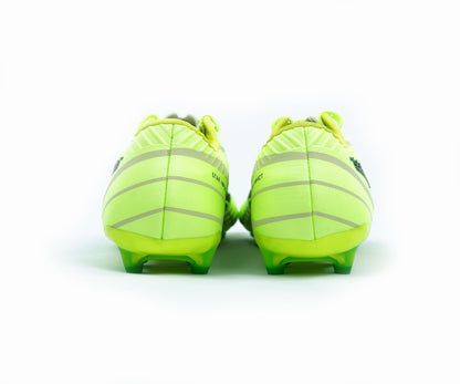 SEGA G-7 lime dual-tone football boots, rear heel view