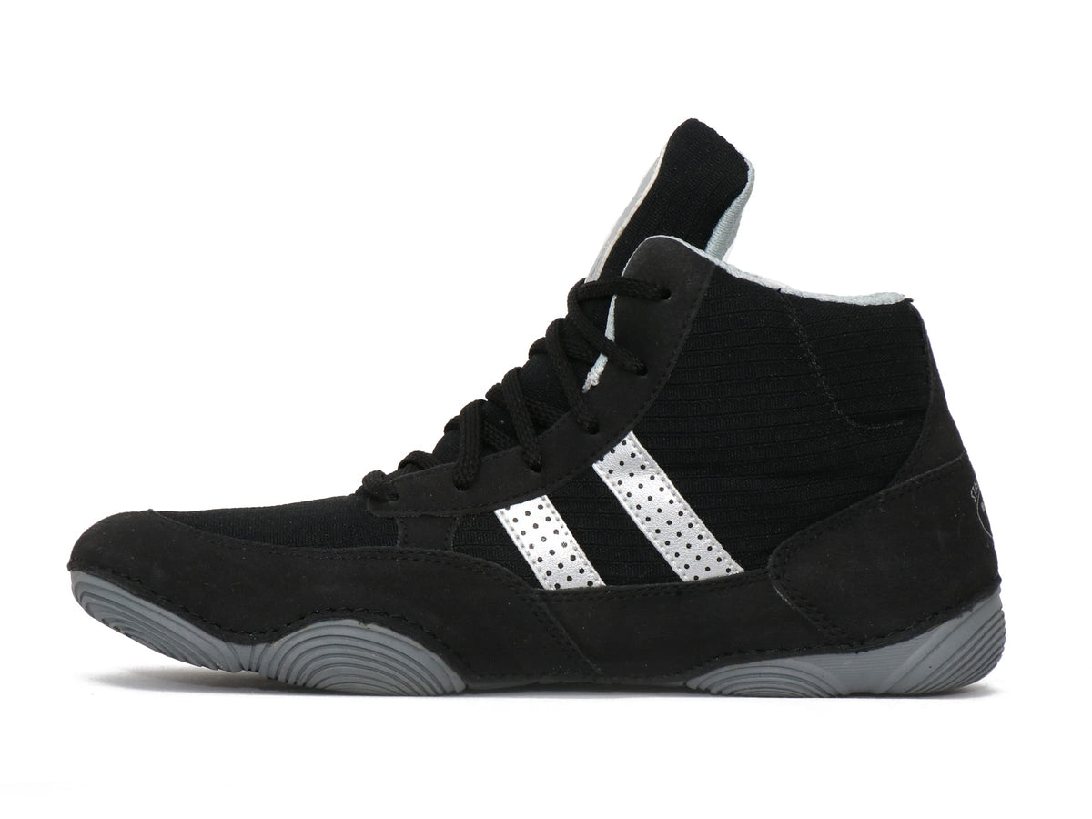 Black SEGA QUIVE Ring high-top shoe, outer side profile