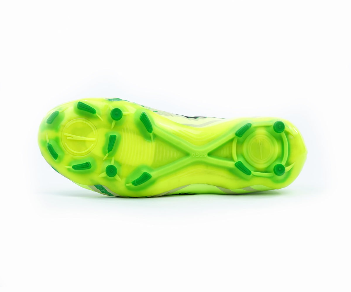 SEGA G-7 lime dual-tone football boots, moulded-stud outsole