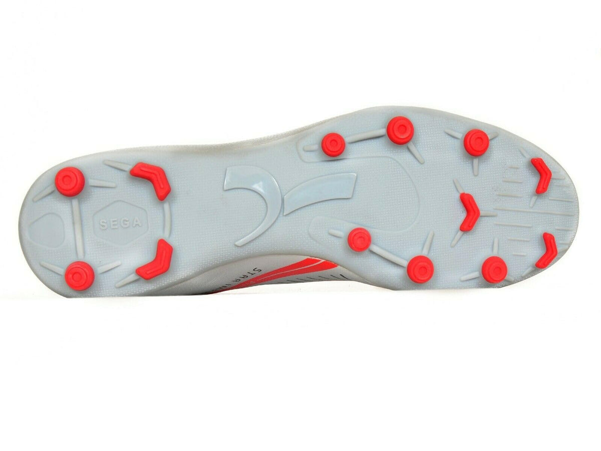 SEGA Prime football boots, silver and red moulded-stud outsole
