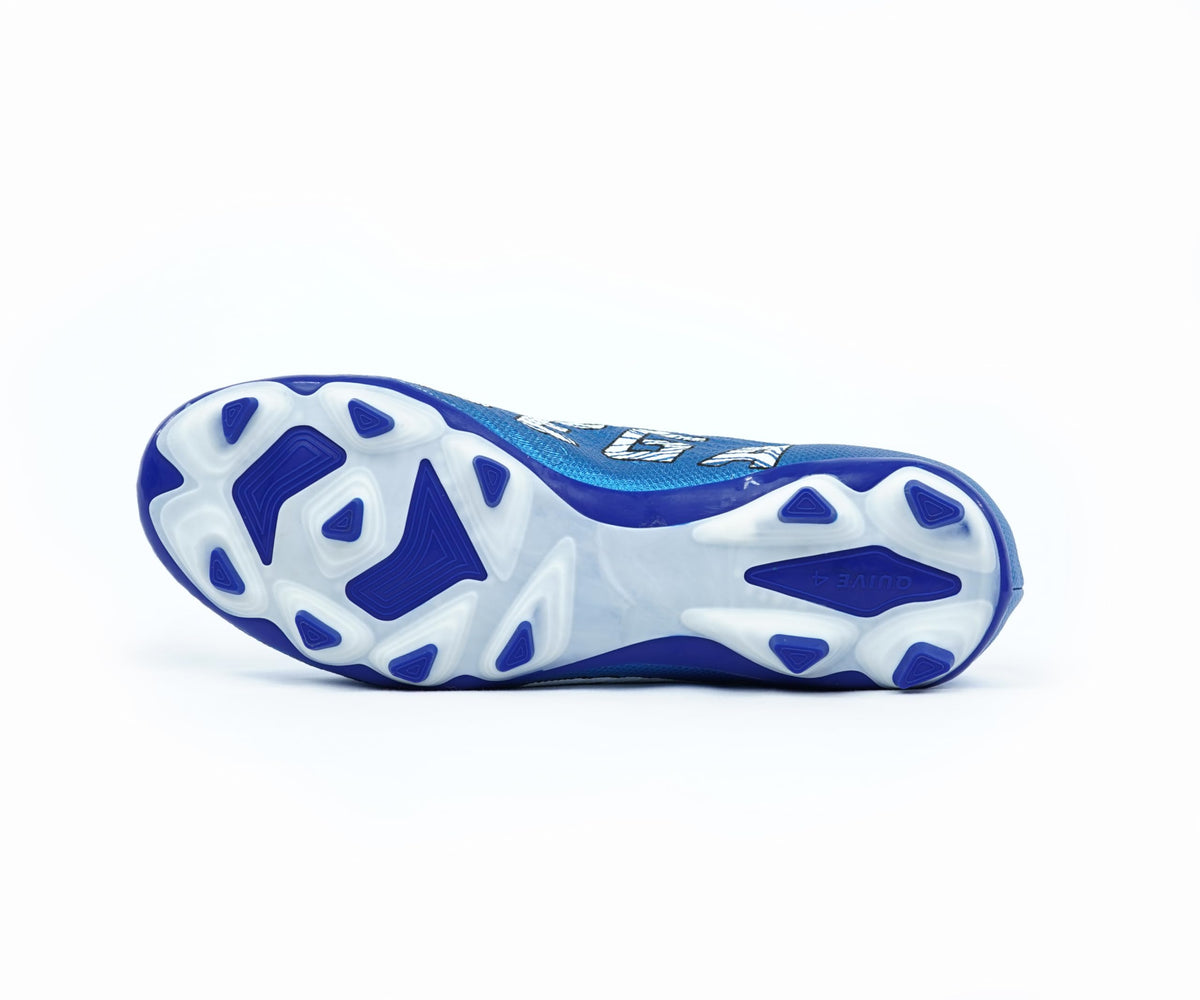 SEGA Lexus blue football boots, blue and white moulded-stud outsole