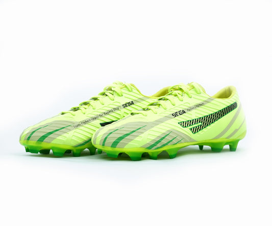 SEGA G-7 Men's Dual Tone Unisex Football Boots in green, black and white, alternate view 2