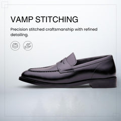 Q&L Perth Vamp Stitch Men’s Penny Loafers – Premium Leather Slip On Shoes for Men, Smart Casual Formal Footwear, | Smart Wear Office | Weddings | Parties | Shoes for Men UK