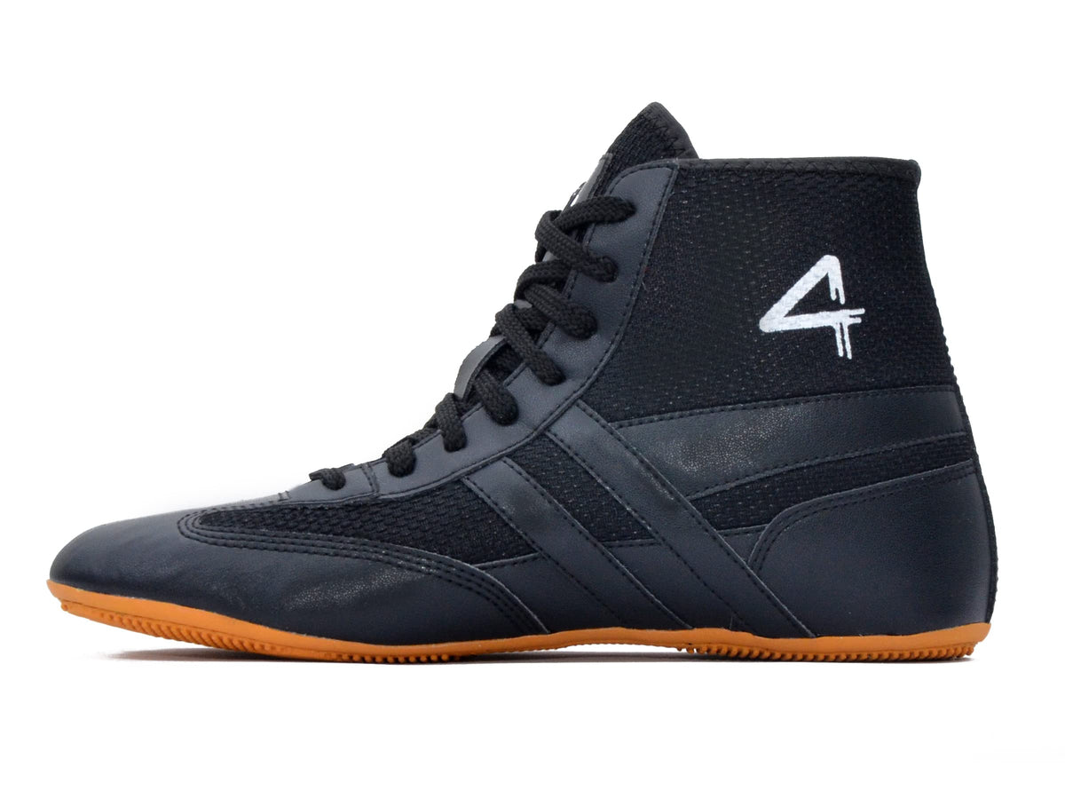 SEGA QUIVE Kabaddi high-top wrestling shoes, black side profile