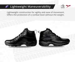 Sega Black Combat 2.O Ankle Boots Original Leather combat boots Non-Slip, Lightweight Safety Shoes Unisex Appeal Ideal for Long Hours Standing Jobs | work boots | motorcycle boots | Security Jobs