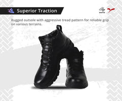 Sega Black Combat 2.O Ankle Boots Original Leather combat boots Non-Slip, Lightweight Safety Shoes Unisex Appeal Ideal for Long Hours Standing Jobs | work boots | motorcycle boots | Security Jobs